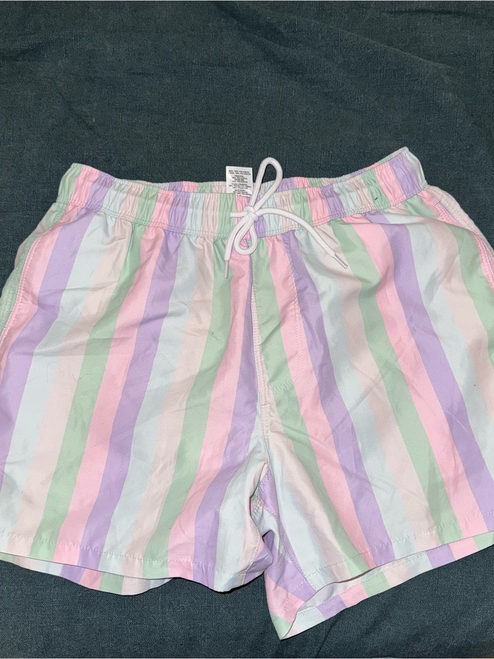ASOS Men's Pastel Stripe Swim Trunks in Pink, Lavender, Mint & White